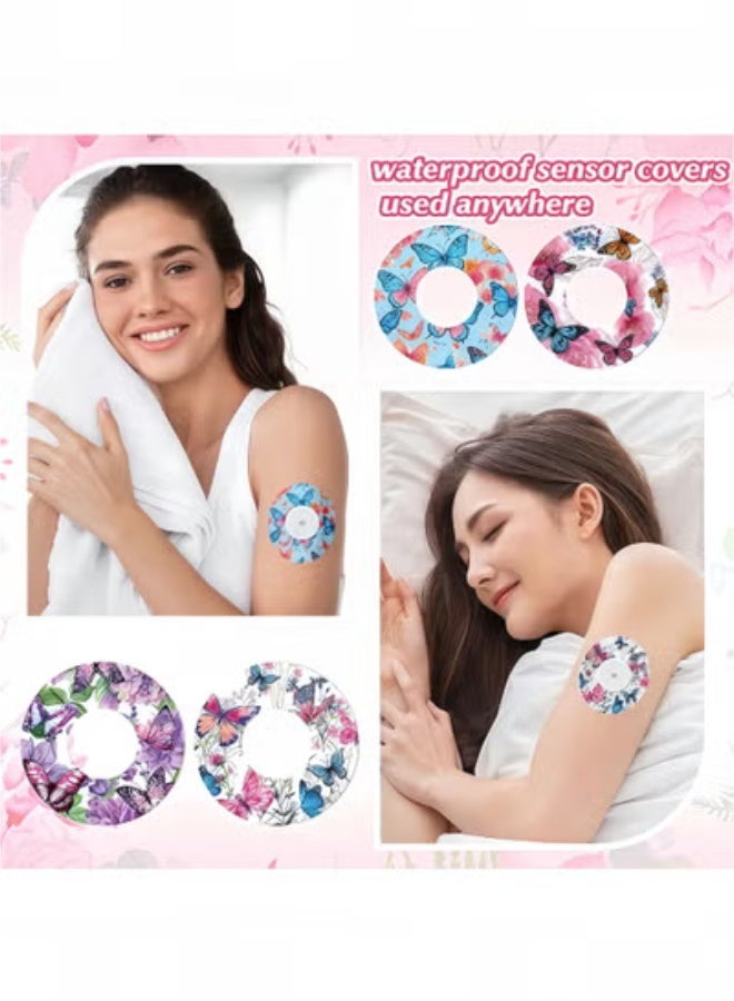 fantasize 36 Pack Adhesive Patches for Libre 2 Sensor, Butterfly Design Waterproof and Sweatproof CGM Covers, Waterproof Butterfly Pre Cut Adhesive Tape for Continuous Glucose Monitor Protection - Image 3